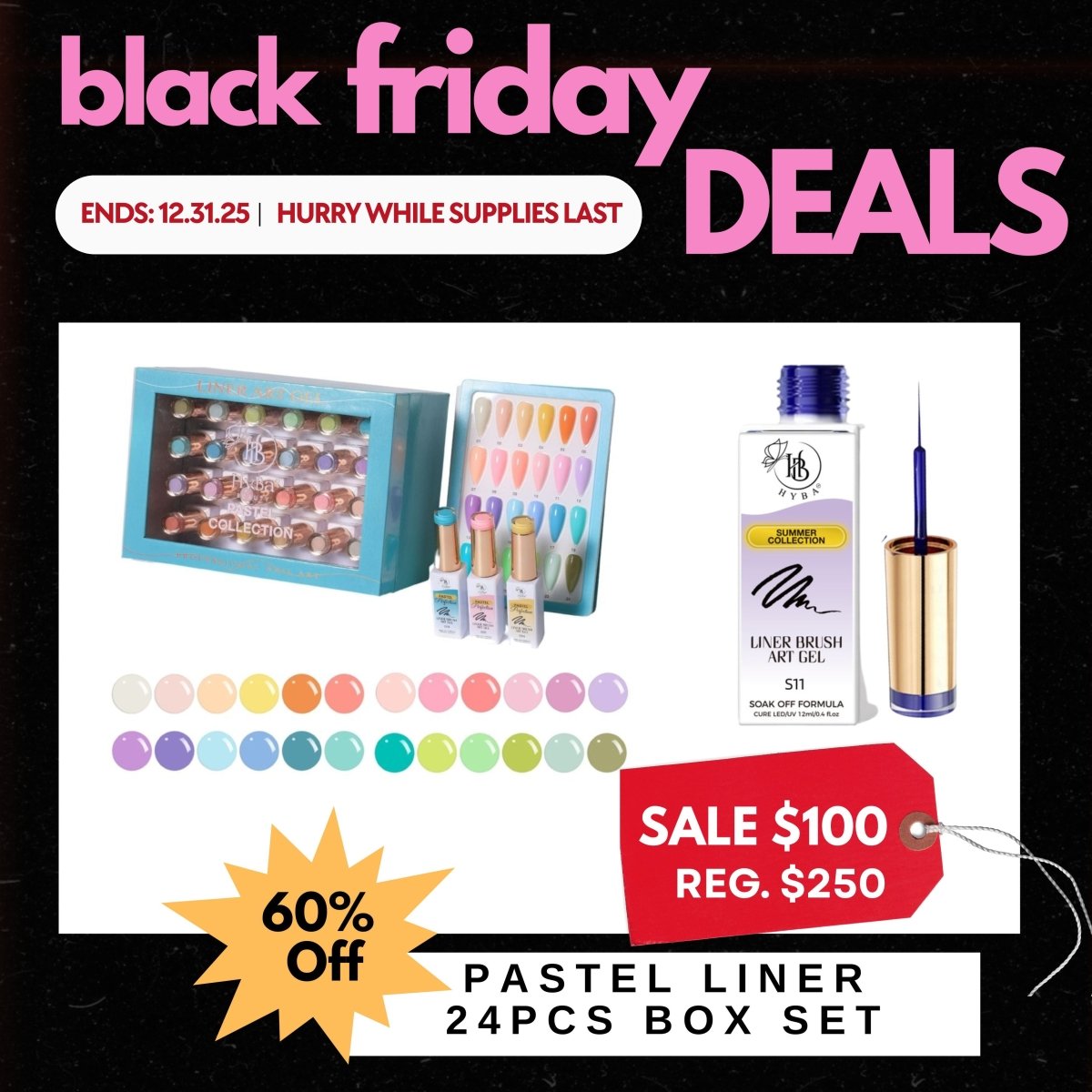BLACK FRIDAY SALE - PASTEL GEL LINER BOX SET 60% OFF - HYBA BEAUTY